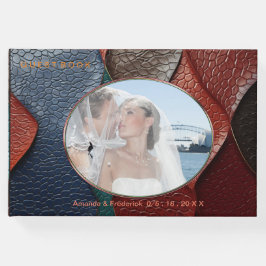 Livro De Visitas Designs artísticos de textura de couro