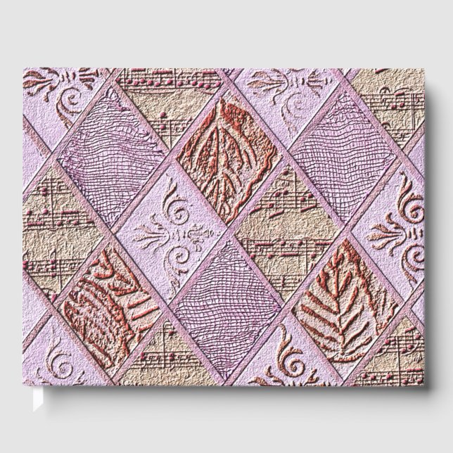 Livro De Visitas Designs De Diamante Em Pinks (Frente)