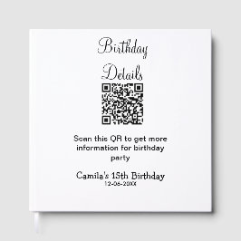 Livro De Visitas detalhes da festa de aniversário do qr scan modern