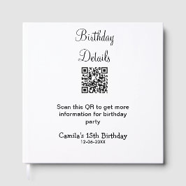Livro De Visitas detalhes do aniversário de 15 anos do scan QR mode