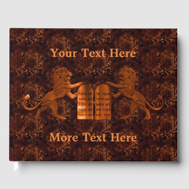 Livro De Visitas Dez Mandamentos e Leões (Frente)