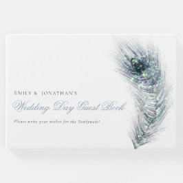 Livro De Visitas Dia de Casamento da Pena de Peacock