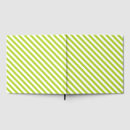 Livro De Visitas Diagonal lime green and white stripes pattern