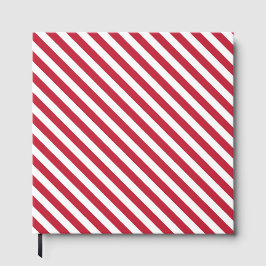 Livro De Visitas Diagonal red and white stripes pattern