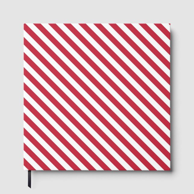 Livro De Visitas Diagonal red and white stripes pattern (Frente)