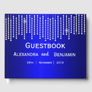 Livro De Visitas Diamantes e casamento do azul de pérolas