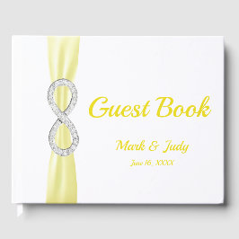 Livro De Visitas Diamond Infinity Yellow Ribbon Weding Guestbook
