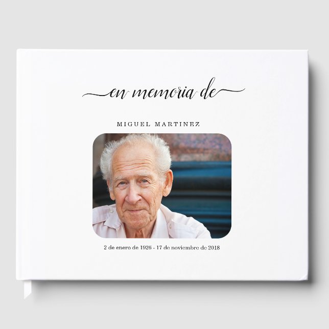 Livro De Visitas Diário Funeral Espanhol / Memorial (Frente)
