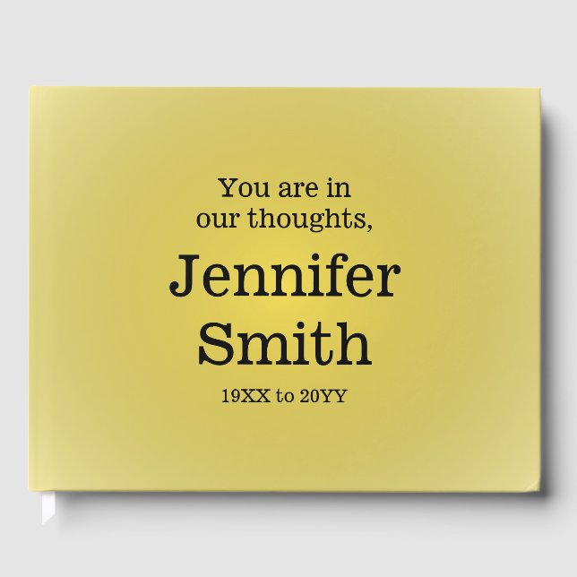 Livro De Visitas Diário Funeral/Memorial Simples e Mínimo (Frente)