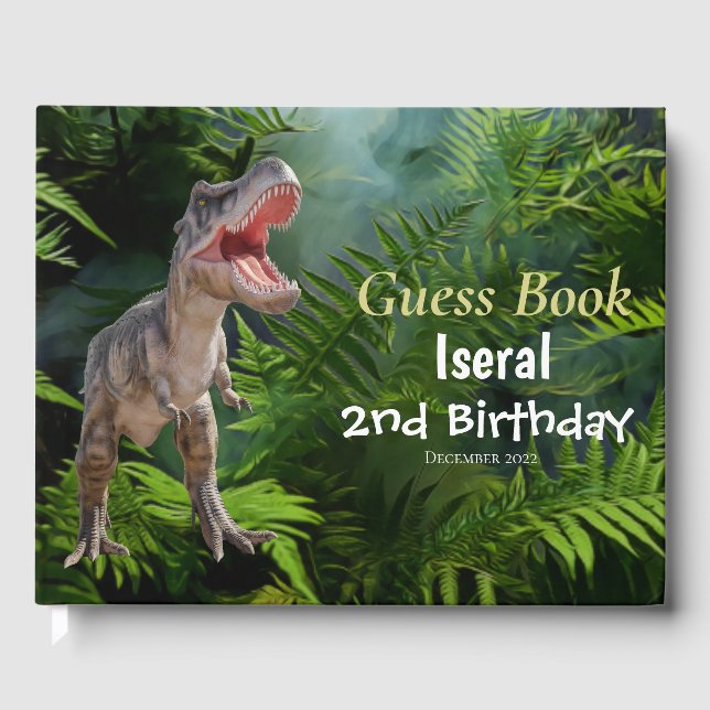Livro De Visitas Dinossauros T Rex jungle Jurassic World (Frente)