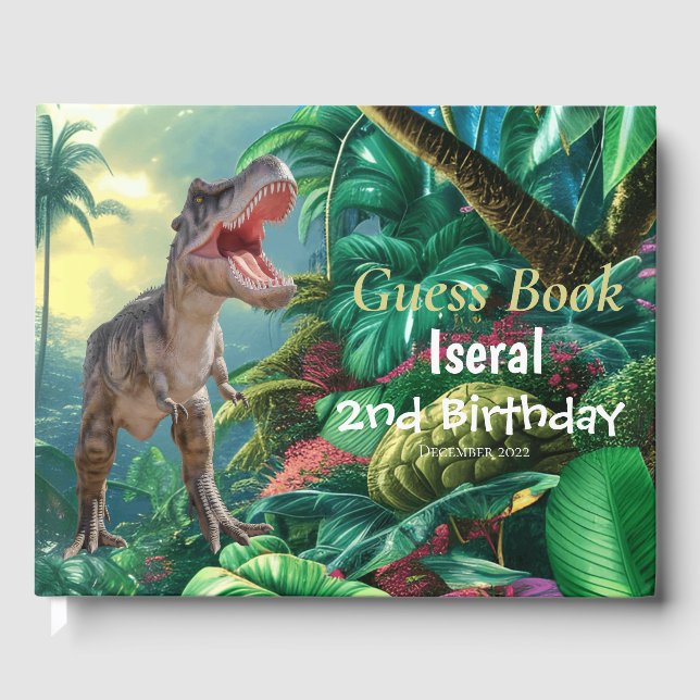 Livro De Visitas Dinossauros T Rex Kids Jurassic World (Frente)