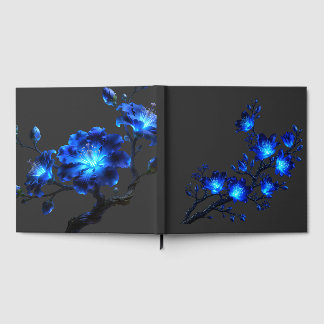 Livro de Visitas do Ramo Floral Azul Glowing