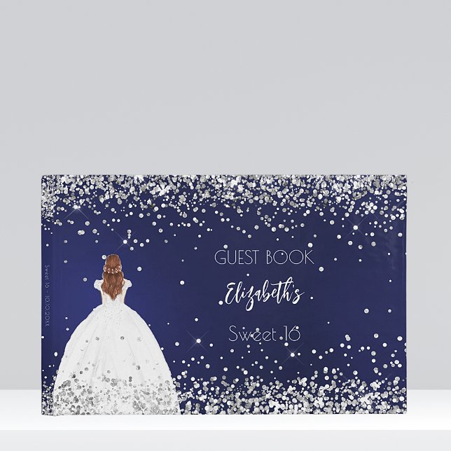 Livro De Visitas Doce 16 marinho de festa brilhante (Criador carregado)