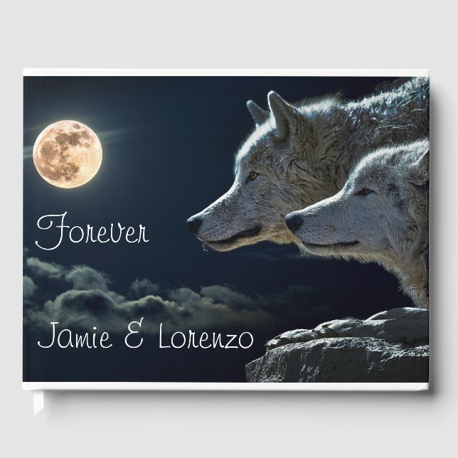 Livro De Visitas Dois lobos e uma lua cheia (Frente)