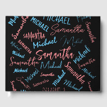 Dois nomes casal padrão monograma rosa claro azul