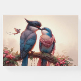 Livro De Visitas Dois pássaros Cartão de Agradecimento Plano