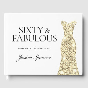 Livro De Visitas Dourada Festa de aniversário de Estirpe 60