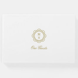 Livro De Visitas Dourado Casamento Monograma