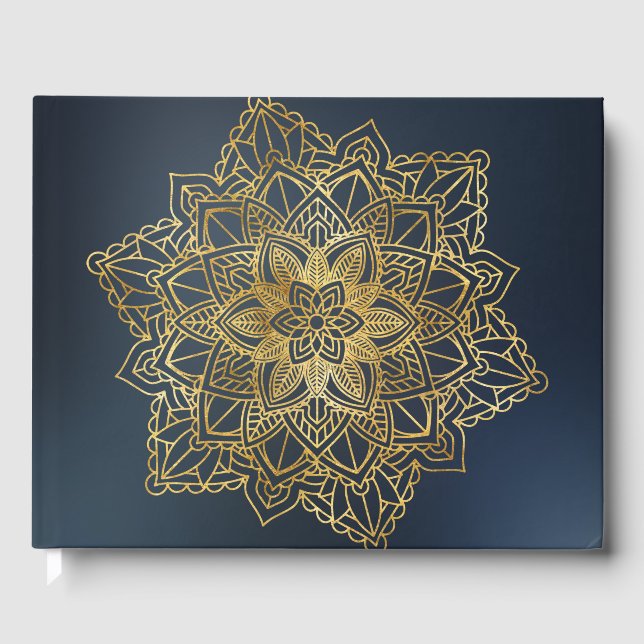 Livro De Visitas Dourado Mandala (Frente)