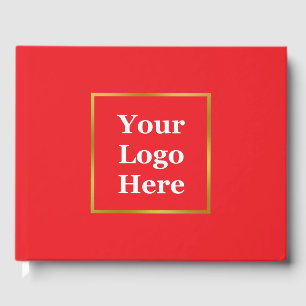 Livro De Visitas Dourado vermelho brilhante para empresa Elegante s