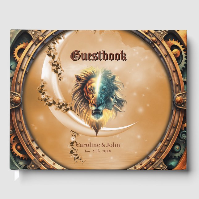 Livro De Visitas Dualidade de Força, Leão e Mulher. (Frente)