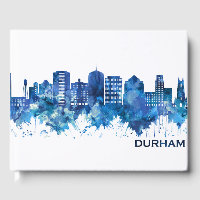 Durham North Carolina Skyline Blue