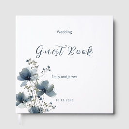 Livro De Visitas Dusty Blue Botanical Wedding