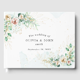 Livro De Visitas Dusty Blue Eucalyptus Greenery Casamento Suculento