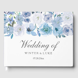 Livro De Visitas Dusty Blue Floral Wedding