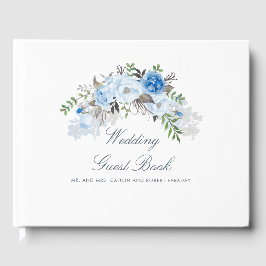 Livro De Visitas Dusty Blue Floral Wedding