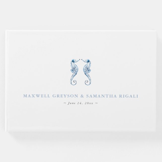 Livro De Visitas Dusty Blue Ocean Weding Guest Book (Frente)