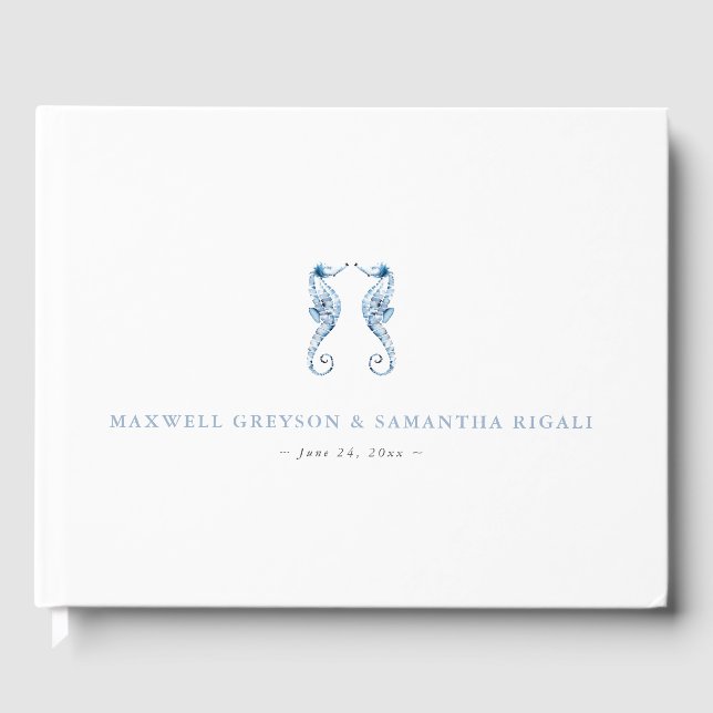 Livro De Visitas Dusty Blue Ocean Weding Guest Book (Frente)