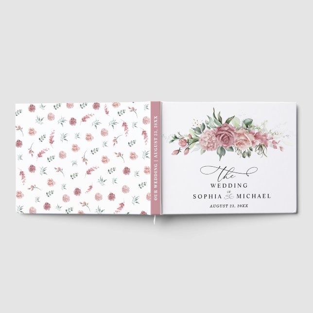 Livro De Visitas Dusty Pink Floral Wedding (Completo)