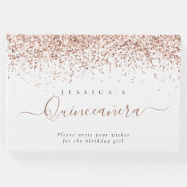 Livro De Visitas Dusty Rosa Glitter Quinceanera