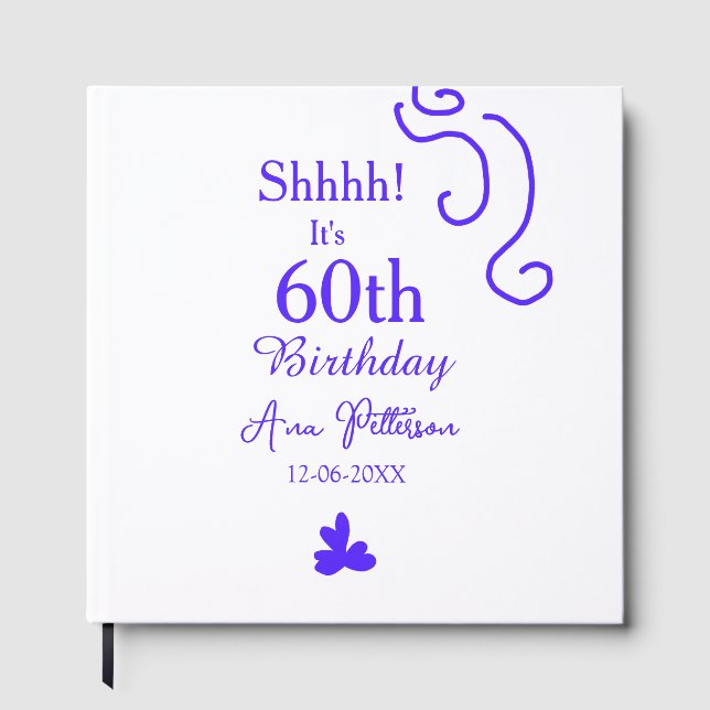 Livro De Visitas É 60º aniversário adicionar nome roxo espanhol r (Frente)