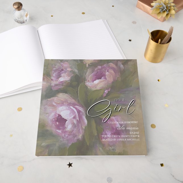 Livro De Visitas É uma menina 12 x 12" (Frente aberta)