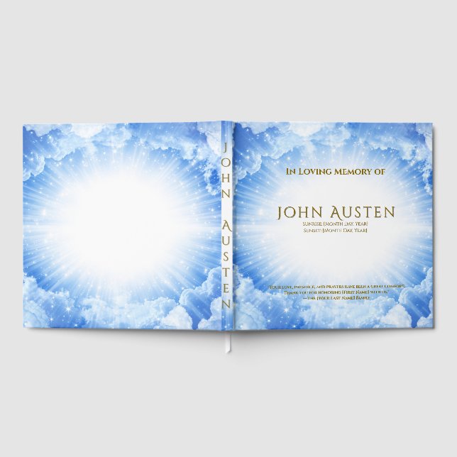 Livro De Visitas Editable Funeral Guest Book (Completo)