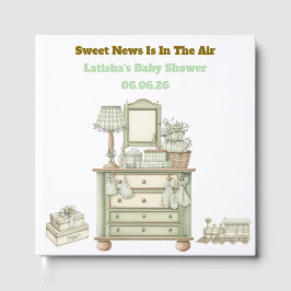 Livro De Visitas  Editable Neutral Vintage Baby Shower Guest Book