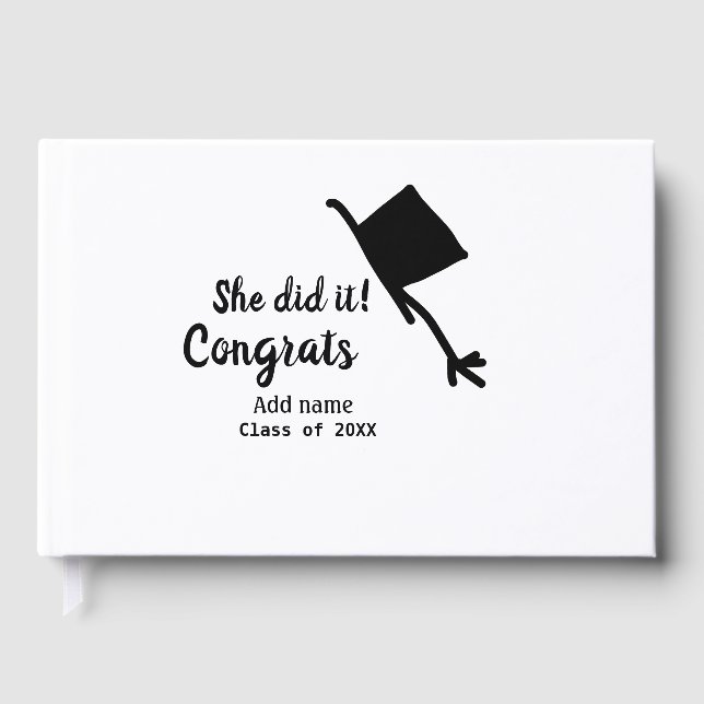 Livro De Visitas Ela fez isso, parabéns, graduação. (Frente)