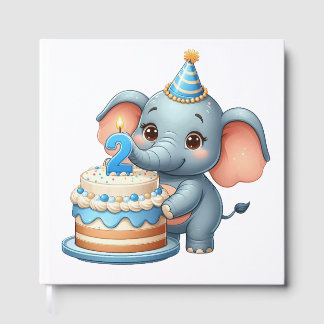 Livro De Visitas Elefante Fofo 2º Aniversário
