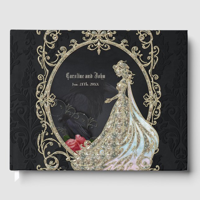 Livro De Visitas Elegância em ouro e preto. (Frente)