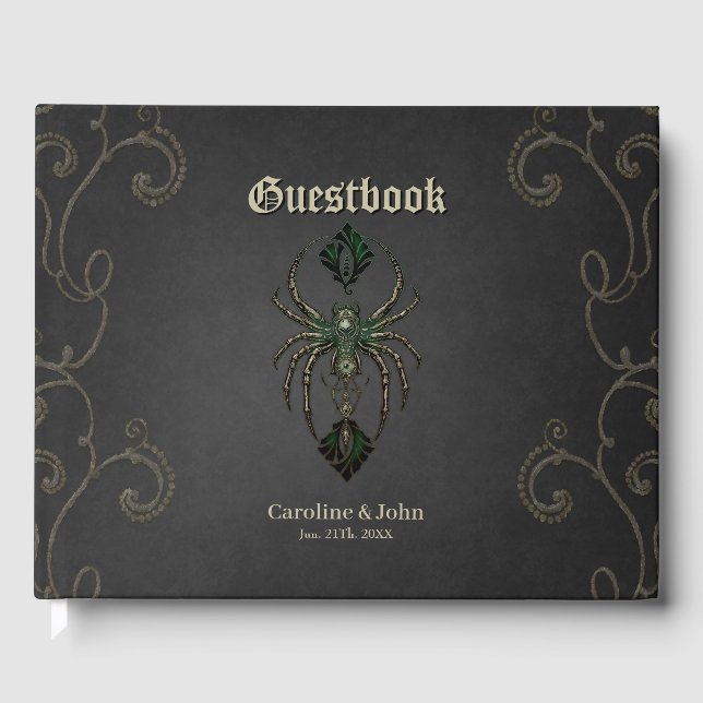 Livro De Visitas elegância mecânica, a aranha no escuro. (Frente)