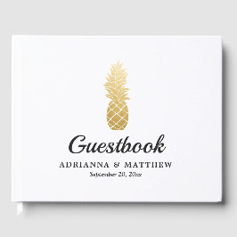 Livro De Visitas Elegância tropical | Guia de Casamento de Ananás