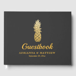 Livro De Visitas Elegância tropical | Guia de Casamento de Ananás