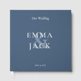 Livro De Visitas Elegant Blue Minimalist ampersand Wedding 