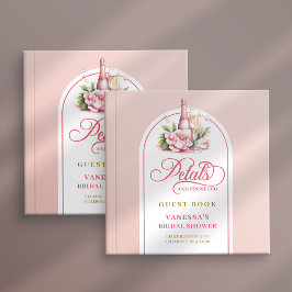 Livro De Visitas Elegant blush and gold petals prosecco sign book