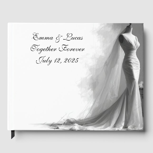 Livro De Visitas Elegant Foil Guestbook – Romantic Wedding  (Frente)