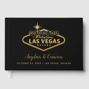 Livro De Visitas Elegant Gold Las Vegas Sign