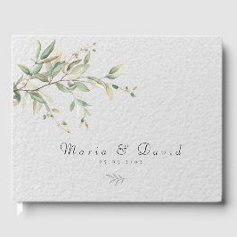 Livro De Visitas Elegant Greenery Botanical Wedding Invitation