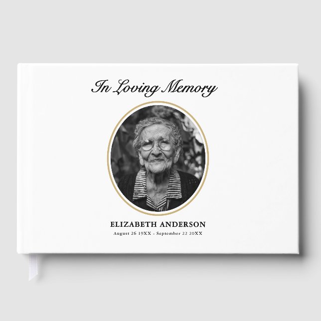 Livro De Visitas Elegant In Loving Memory Photo (Frente)